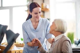 Caregiver providing care